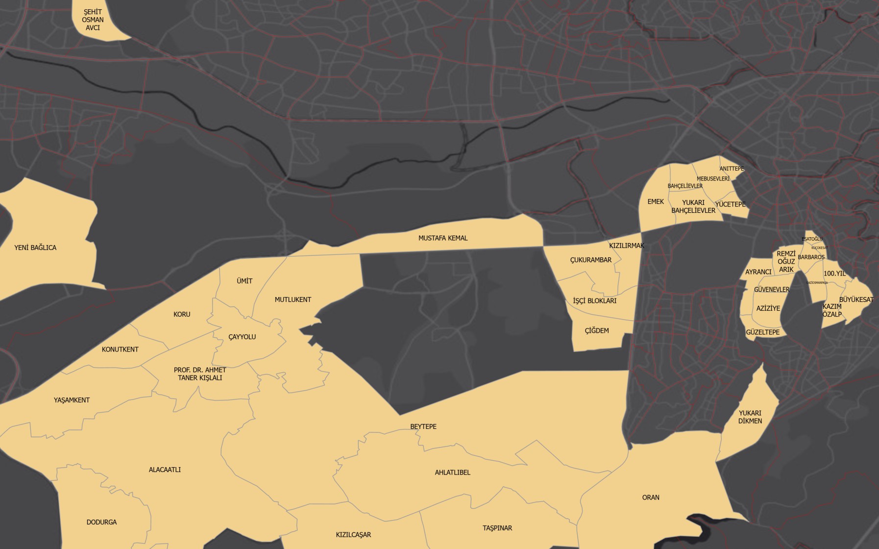 ANKARA'DA ÜNİVERSİTE MEZUNU SAYISININ %50 ÜZERİ OLAN MAHALLELER